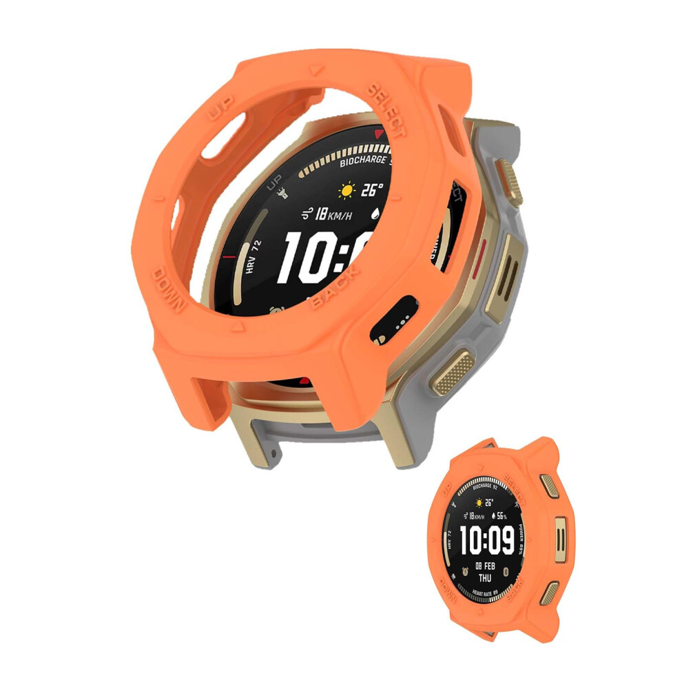 Tpu Shockproof Cover Case 44Mm With Full Screen Protection For Amazfit Trex 3 Pro Orange 9001264047559