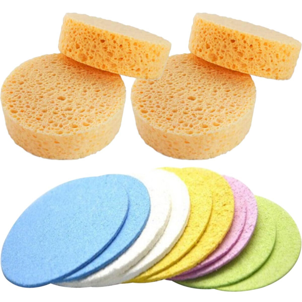 25pcs Natural Cellulose Facial Cleansing Sponges Bulk Gentle Exfoliating Round Pads for Sensitive Skin