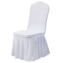 Polyester Fiber Stretch Chair Cover Thickened Elastic-White