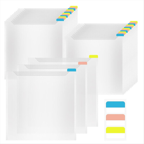 Organizador de Papel para Scrapbook 12x12 Polegadas Transparente com Abas Adesivas para Índice