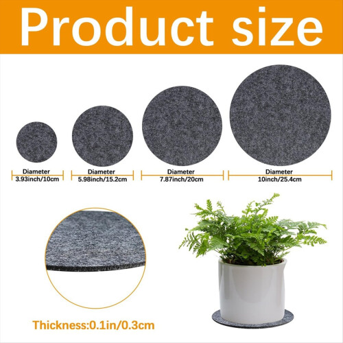 Conjunto de 24 peças de tapetes absorventes e impermeáveis para plantas, em tecido reversível, com tamanhos de 4, 6, 8 e 10 polegadas. 1