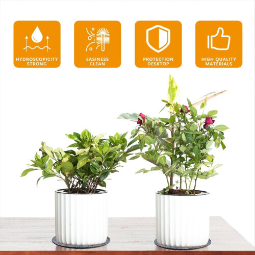 Conjunto de 24 peças de tapetes absorventes e impermeáveis para plantas, em tecido reversível, com tamanhos de 4, 6, 8 e 10 polegadas. 2