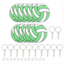 12 llaveros de voleibol, regalos de voleibol, artículos para fanáticos del voleibol, llavero con colgante, estuche para llavero.