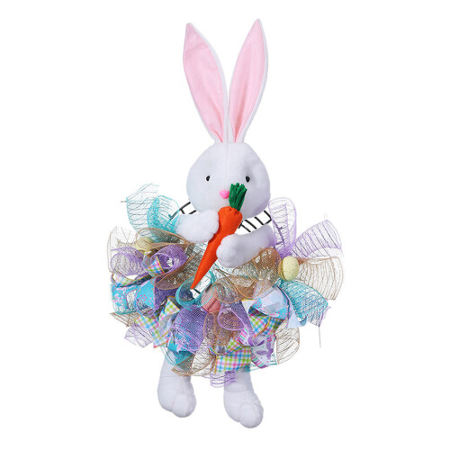 Easter Rabbit Flower Hoop Accessory Delicate Easter-blue rabbit