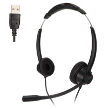 Geräuschunterdrückendes Headset für PC mit Mikrofon und USB-Anschluss, verbesserte Klangqualität, leichtes kabelgebundenes Headset mit