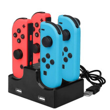 Base di ricarica per Joy-Con di Nintendo Switch, caricabatterie rapido con interfaccia Type-C, protezione da sovraccarico sicura per 4 controller