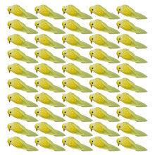 Small Feathered Bird Statue Artificial Birds Model-Yellow