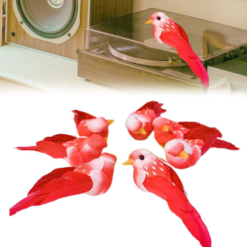 Small Feathered Bird Statue Artificial Birds Model-Yellow 2