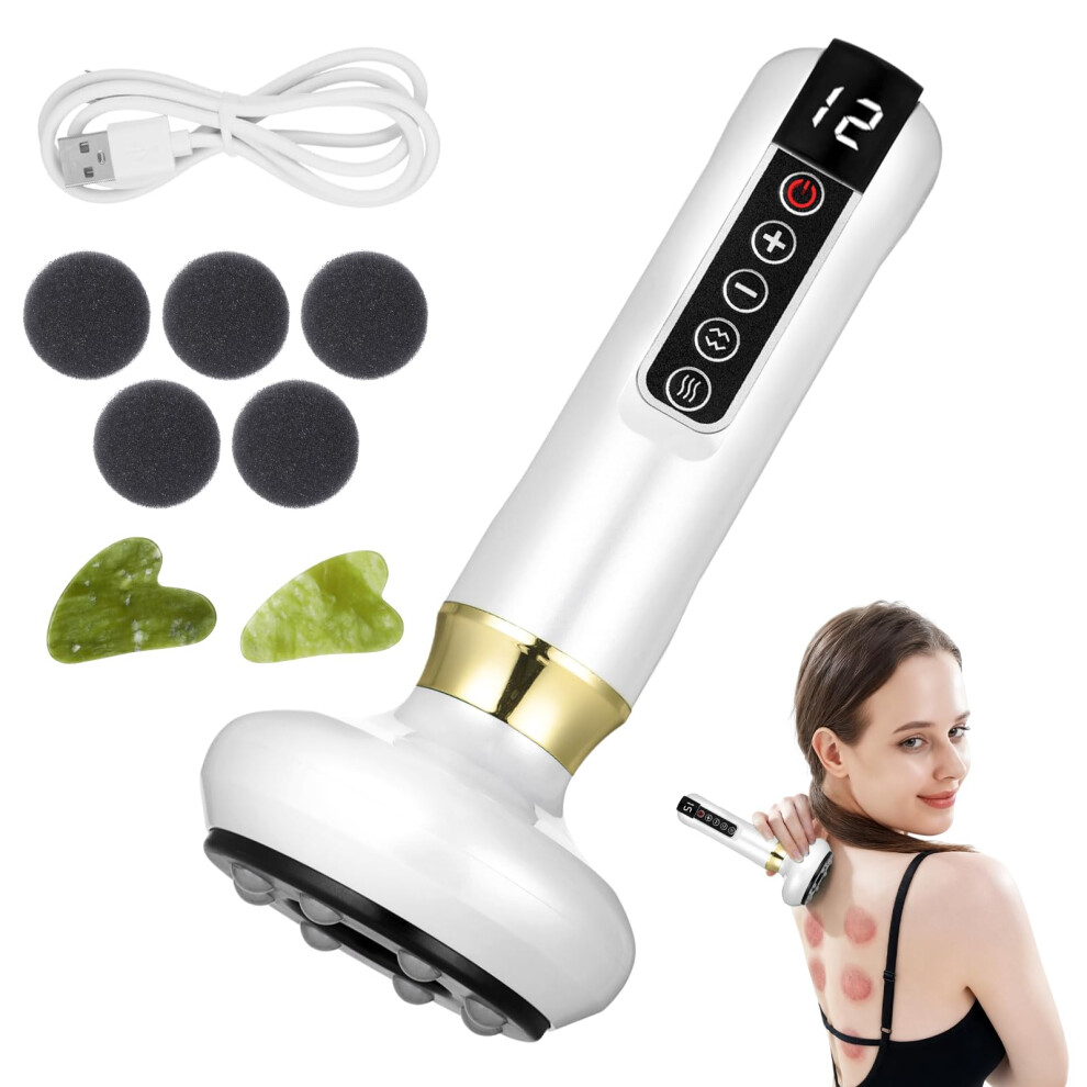 White Cellulite Massager With 12 Suction Modes For Thighs Abdomen And Butt, Body Contouring Device