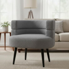 Alivio Sherpa Accent Chair for Living Room & Bedroom (Grey)