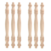 6Pack 7 3/4 Inch Unfinished Wooden Spindles for Furniture and Crafts, Decorative Solid Oak Balusters