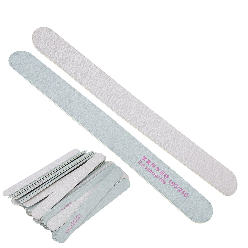 Professional DoubleSided 180/240 Grit Nail Files Pack of 50 for Acrylic and Gel Nails Emery Boards