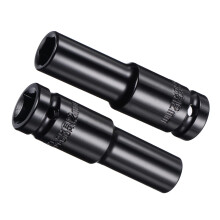 12mm Deep Impact Socket 1/2 Inch Drive CRV Steel 80mm Length Secure Grip 2pcs