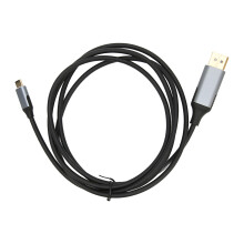 Cabo USB-C para DisplayPort com revestimento em liga de alumínio, vídeo de alta definição para streaming multimídia e jogos sem interrupções