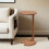 Adjustable Side Table with C Shaped Design, DualTier Storage, Bamboo Round Pedestal for Sofa and Bed 1