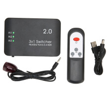 HDMI Switcher3In1Out, HDMI Switch με τηλεχειριστήριο και λειτουργία plug and play, καλή ποιότητα, καλή