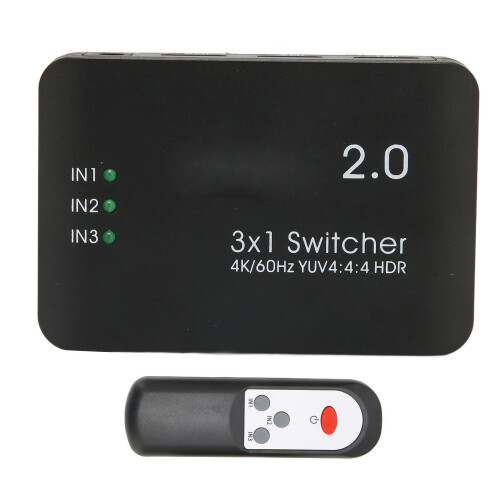 HDMI Switcher3In1Out, HDMI Switch με τηλεχειριστήριο και λειτουργία plug and play, καλή ποιότητα, καλή 2