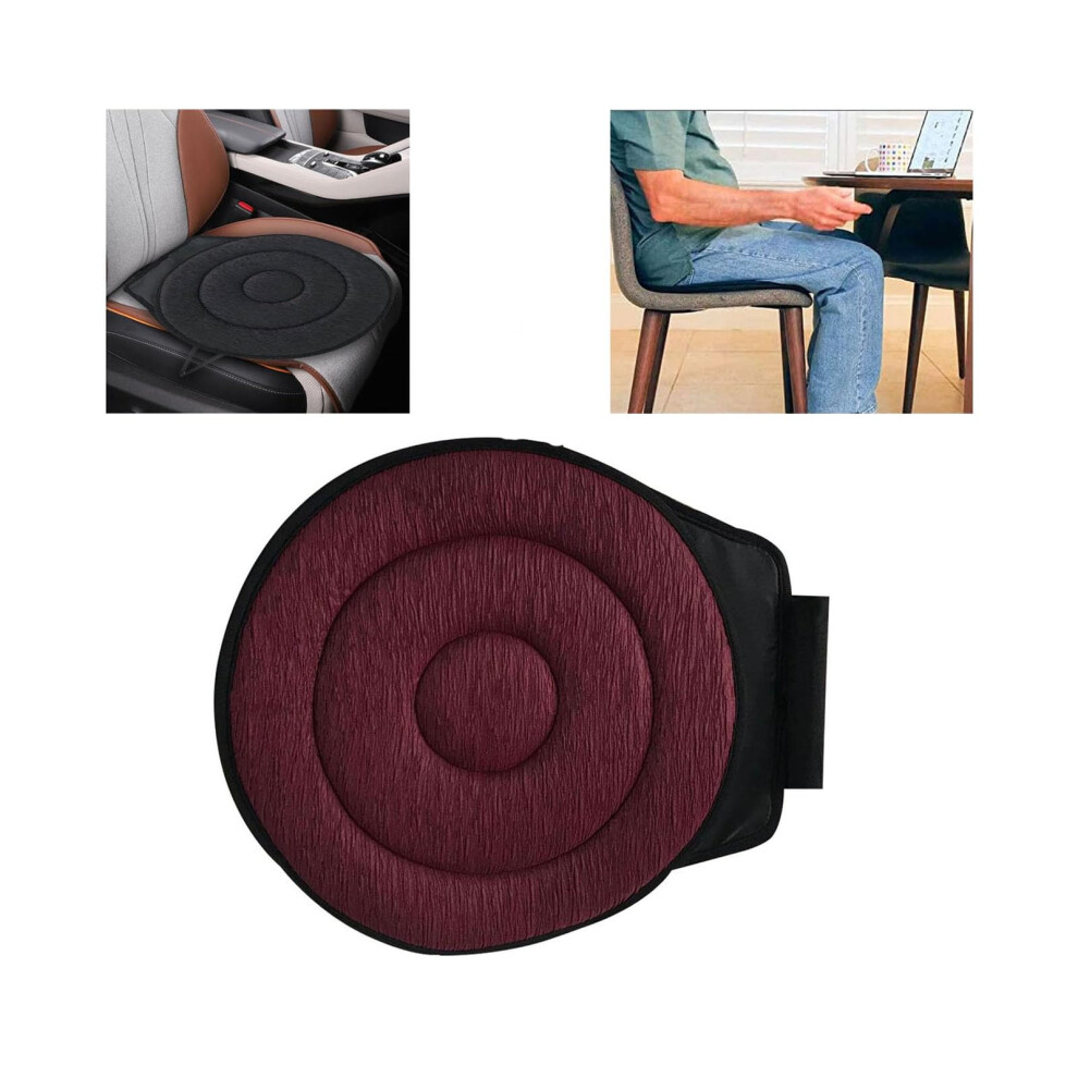 Red 360 Degree Swivel Seat Cushion For Car And Home, Nonslip Elderly Support, Bwine