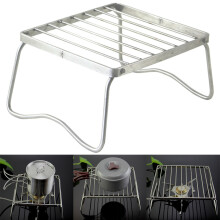 Suporte para fogueira com pernas dobráveis, grelha portátil feita de aço inoxidável e alumínio, suporte de mesa para cozinhar alimentos com