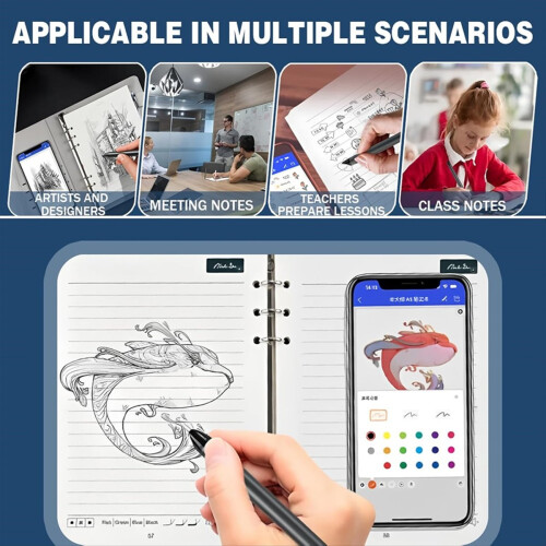 Syncify Digital Sketchbook with A5 Erasable Paper-Refill +5 Spare Refills,Syncify Digital Sketchbook Pro V2,Smart Sync B 1