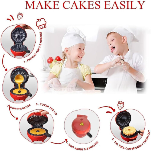 Cake Pop Maker and Mini Pancake Maker with Dual Nonstick Coating, Safety Lock, Even Heating 1