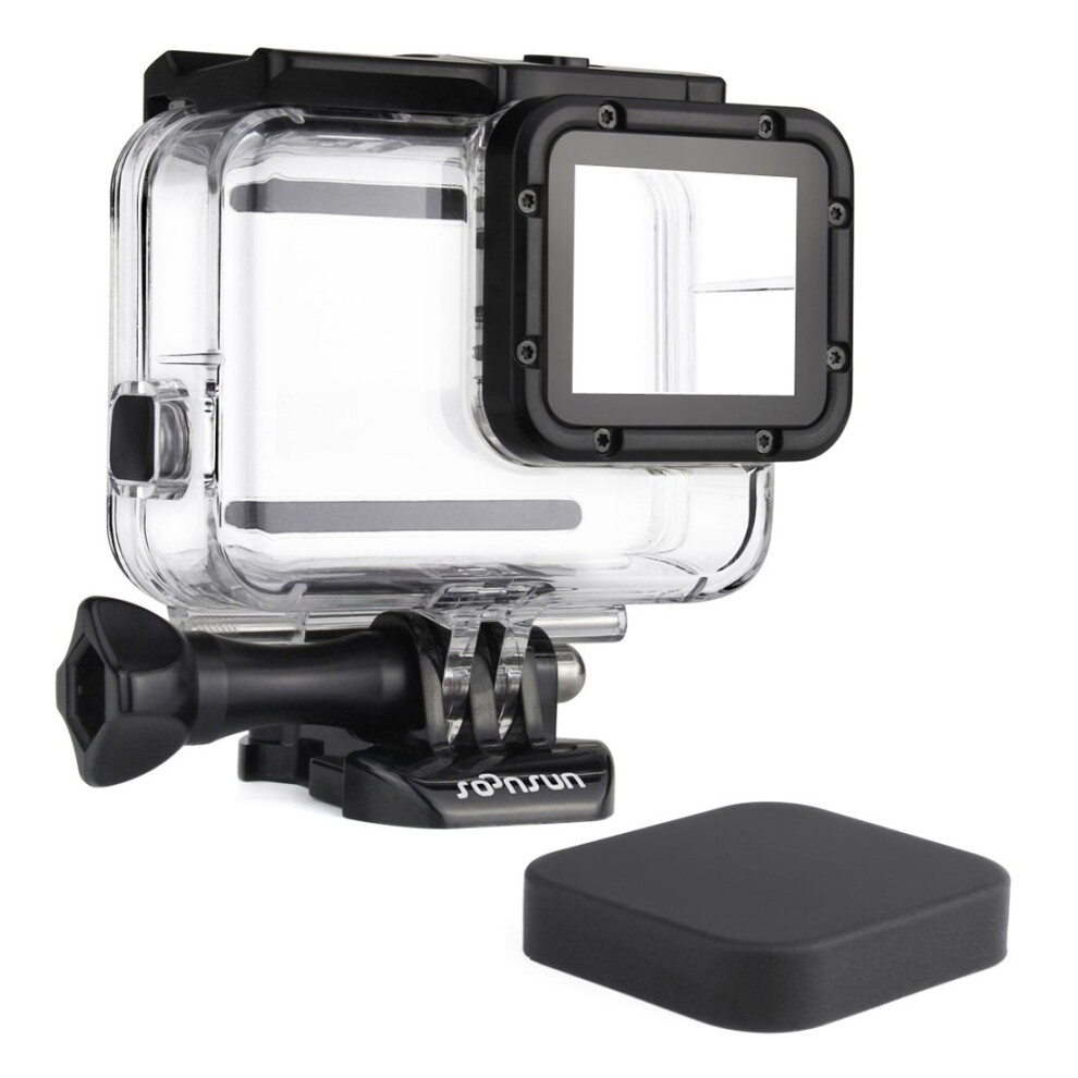 Waterproof Case For Gopro Hero 7/6/5 And Hero 2018, 45M Underwater Dive Housing With Tempered Glass Lens Black 9189345634796