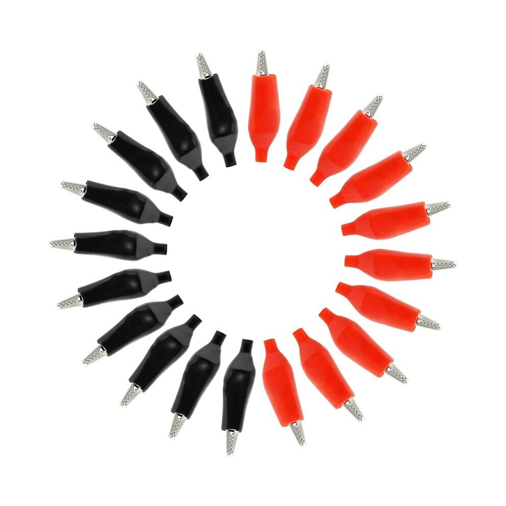 20Pcs Alligator Clips,Black And Red Soft Insulated Boots For Reliable Test Lead Clamp,Non-Toxic Environmentally Friendly For Circuit Assembly, Durable 9420858138389