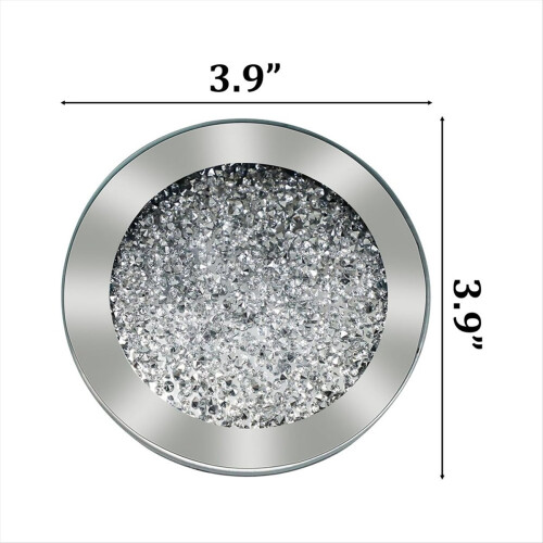 Glasuntersetzer mit Glitzer-Diamant-Dekor, 6 Stück 1