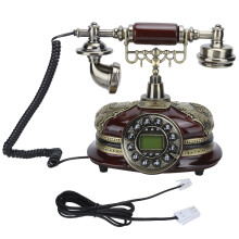 Telefon fix cu fir retro vintage în stil antic, echipamente decorative pentru biroul de acasă, cu afișaj LCD digital, calitate stabilă a