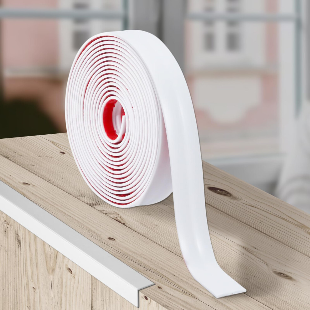 10Ft Peel And Stick Molding Trim, Flexible White Pvc Self Adhesive Wall Trim For Corners, Paintable Baseboard Edge Protector 9189345635519