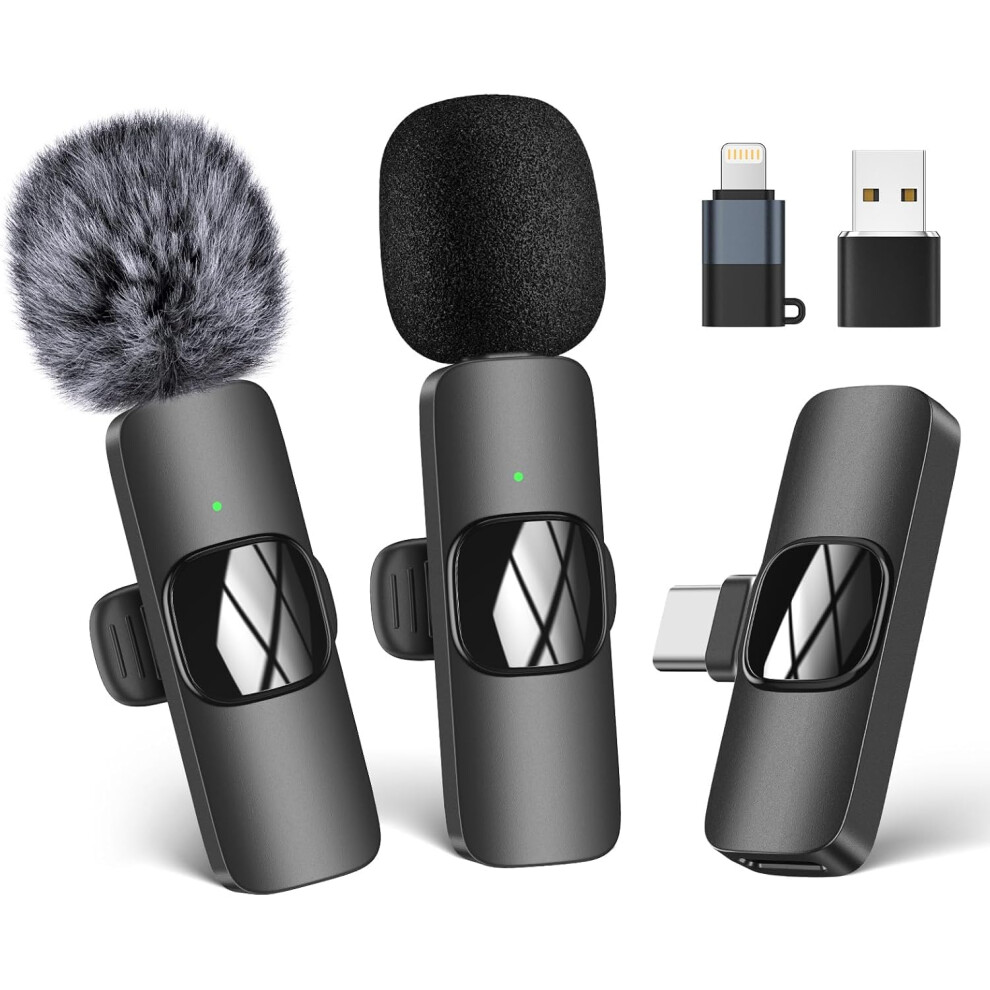 Wireless Lavalier Microphone For Iphone And Camera, Dual Mics With Noise Reduction For Video And Live Streaming 9426802881998