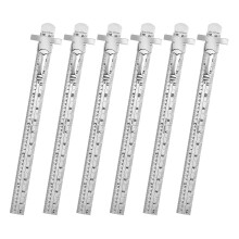 6pcs Pocket Ruler 15cm Metric Scale Ruler for School Office