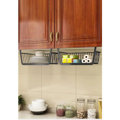 Under Cabinet Storage Rack with SpaceSaving NoInstall Design for Kitchen Hanging Basket Organizer 1
