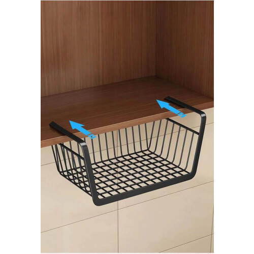 Under Cabinet Storage Rack with SpaceSaving NoInstall Design for Kitchen Hanging Basket Organizer 2