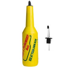 Yellow Flair Bartending Practice Bottle 750ml PVC Shatterproof with Dual Pourers for Training