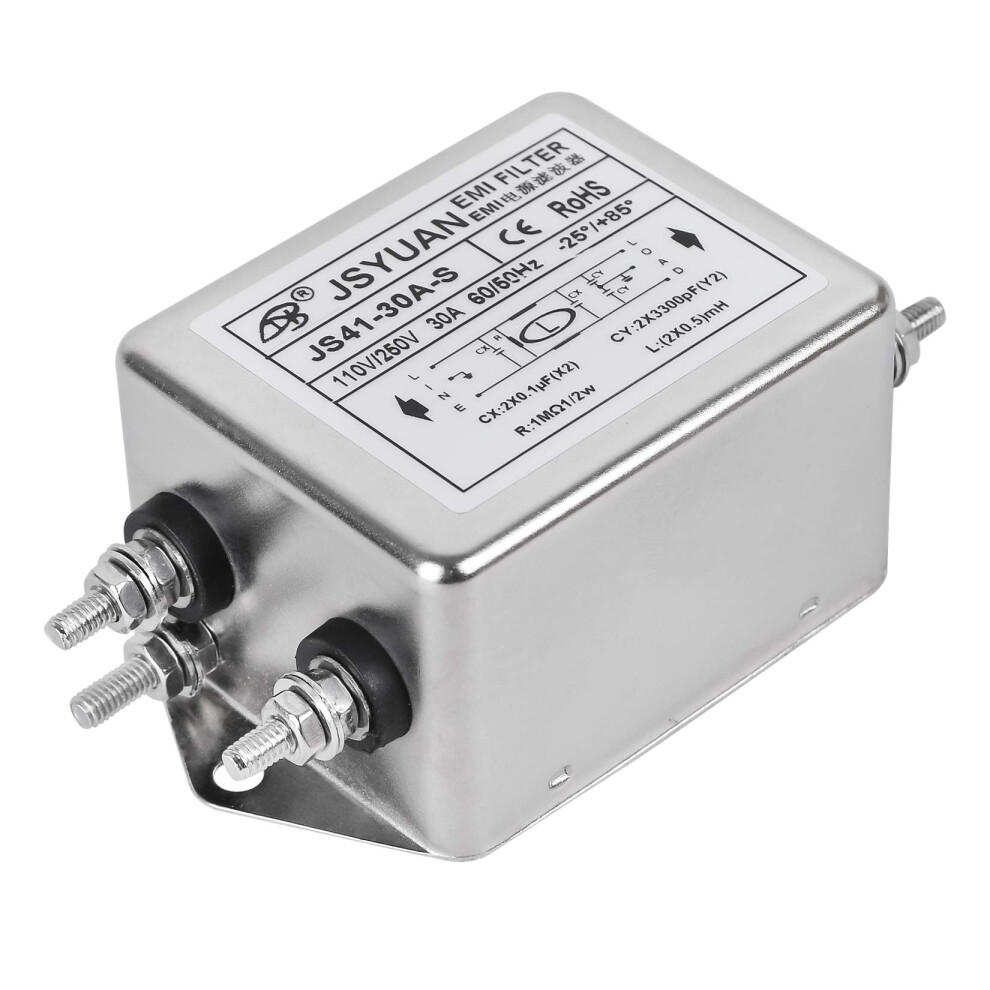 30A Ac Emi Power Line Filter 110250V Noise Reduction Heavyduty For Industrial Equipment 9001264049577