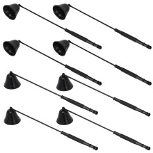 8 Pack Black Vintage Candle Snuffer Set, Stainless Steel Wick Extinguisher with Long Handle and Swivel Head