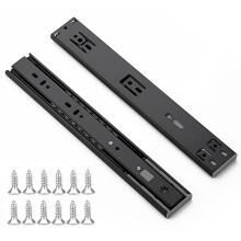 12 Inch Soft Close Drawer Slides Black Full Extension Heavy Duty Ball Bearing Side Mount 2 Pack