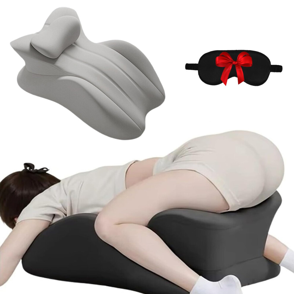 Couples Pillow 27  Position Memory Foam Wedge for Neck and Back Support with Removable Cover Grey