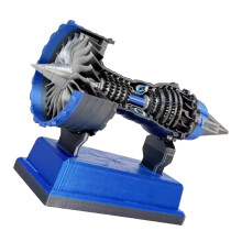 TR900-Turbofan-Triebwerksmodellbausatz mit 3D-Druck für die-Blau