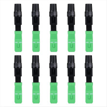 Conjunto de 10 conectores SC de fibra óptica de conexão rápida e fria para cabo óptico monomodo.