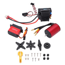 Sistema de motor brushless de alto torque com proteção contra baixa tensão à prova d'água: Motor brushless de 2300KV, ESC de 60A, servo de 25KG