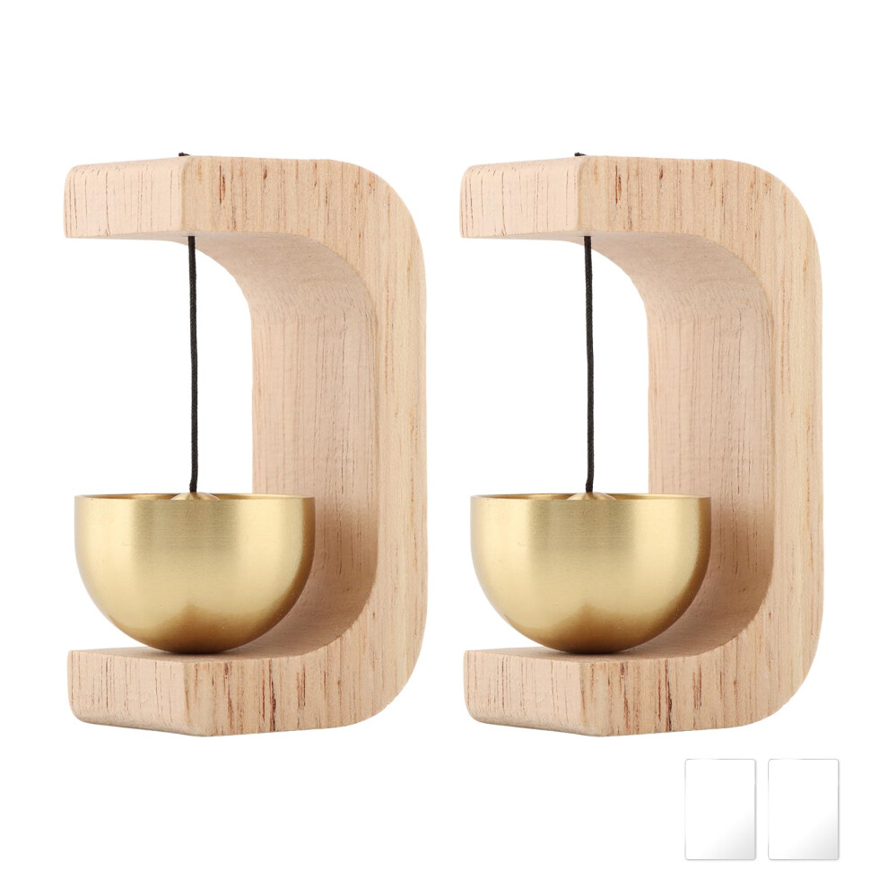 Magnetic Door Chime 2 Pack Wooden Entry Alert With Soft Chime For Home Office Doors 9426802882056