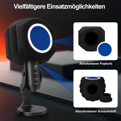 Microphone Isolation Shield with Pop Filter for Studio Recording, Noise Reduction Acoustic Foam 2