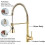 Solid Brass Pull Down Kitchen Faucet 360 Swivel Dual Mode Sprayer Hot Cold Sink Mixer Gold 3