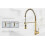Solid Brass Pull Down Kitchen Faucet 360 Swivel Dual Mode Sprayer Hot Cold Sink Mixer Gold 4