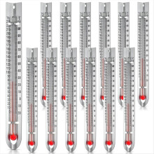 24 Stück V-förmige, zweiskalige Wissenschaftsthermometer, quecksilberfreie Laborthermometer für Schüler und Schulbedarf