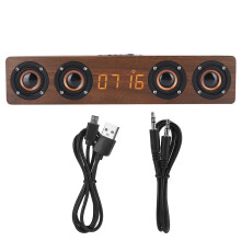 Mini altavoz Bluetooth multimedia portátil con radio FM, diseño retro con exquisito acabado en madera y calidad de sonido superior, sonido potente,