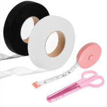 2 Rollen Saumband zum Aufbügeln für Hosen (ohne Nähen), 1,9 cm x 64 m, doppelseitiges Stoffband zum Säumen von Vorhängen
