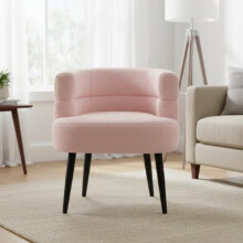 Alivio Sherpa Accent Chair for Living Room & Bedroom (Pink)
